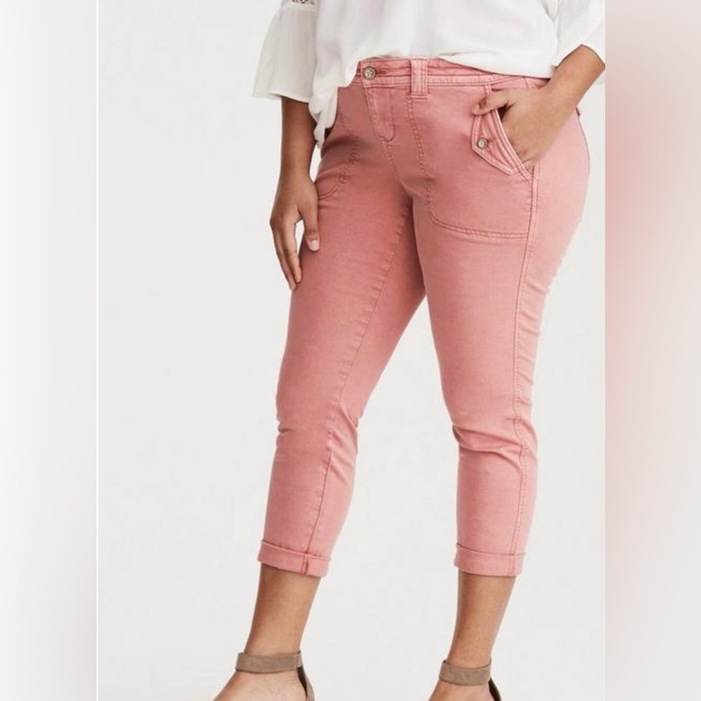 Torrid Cropped Military Pants - Mauve Wash size 16